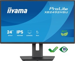 Monitor iiyama ProLite 24-calowy panel IPS Full HD z wąskimi ramkami, klasą energetyczną B, regulowaną wysokością