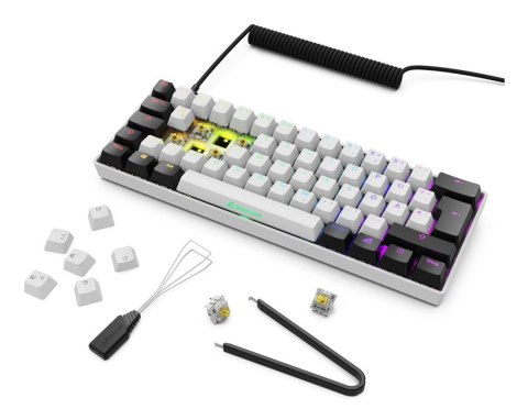 Klawiatura Sharkoon Gaming Keyboard Skiller SGK50S4 Gen2 biało-żółte RGB