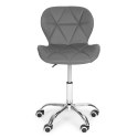 Krzesło biurowe obrotowe z szerokim oparciem regulacja wysokości szare ModernHome