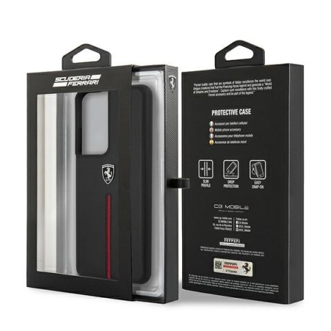 Ferrari FEOSIHCS21LBK S21 Ultra G998 czarny/black hardcase Off Track Leather Nylon Stripe