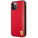 Ferrari FESAXHCP12MRE iPhone 12/12 Pro 6,1" czerwony/red hardcase On Track Carbon Stripe