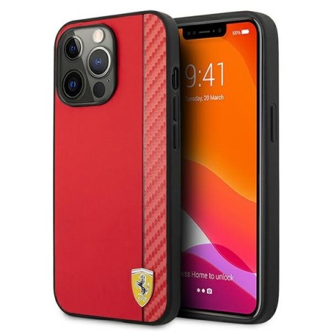 Ferrari FESAXHCP13XRE iPhone 13 Pro Max 6,7" czerwony/red hardcase On Track Carbon Stripe