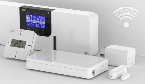 Bezprzewodowy regulator pokojowy mechaniczny czarny R-8X Tech Sterowniki