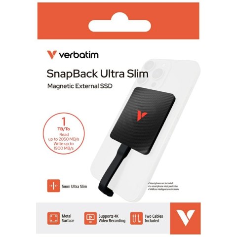 Dysk zewnętrzny Verbatim SnapBack Ultra Slim SSD 1TB czarny 32336