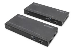 Extender HDBaseT KVM Zestaw, 150 m, 4K/60Hz, USB 2.0, PoC, IR, czarny