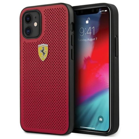 Ferrari FESPEHCP12SRE iPhone 12 mini 5,4" czerwony/red hardcase On Track Perforated