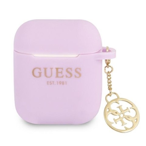 Guess GUA2LSC4EU AirPods cover fioletowy/purple Silicone Charm 4G Collection