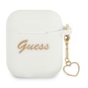 Guess GUA2LSCHSH AirPods cover biały/white Silicone Charm Heart Collection