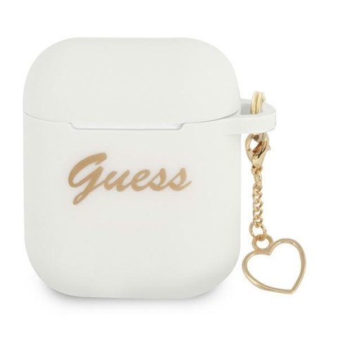 Guess GUA2LSCHSH AirPods cover biały/white Silicone Charm Heart Collection