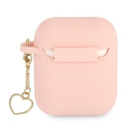 Guess GUA2LSCHSP AirPods cover różowy/pink Silicone Charm Heart Collection