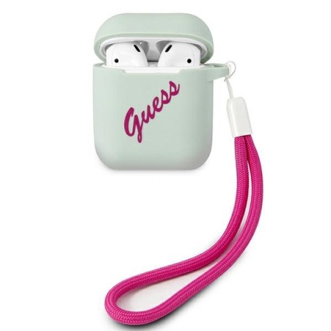 Guess GUACA2LSVSBF AirPods cover niebieski fuksja/blue fuschia Silicone Vintage