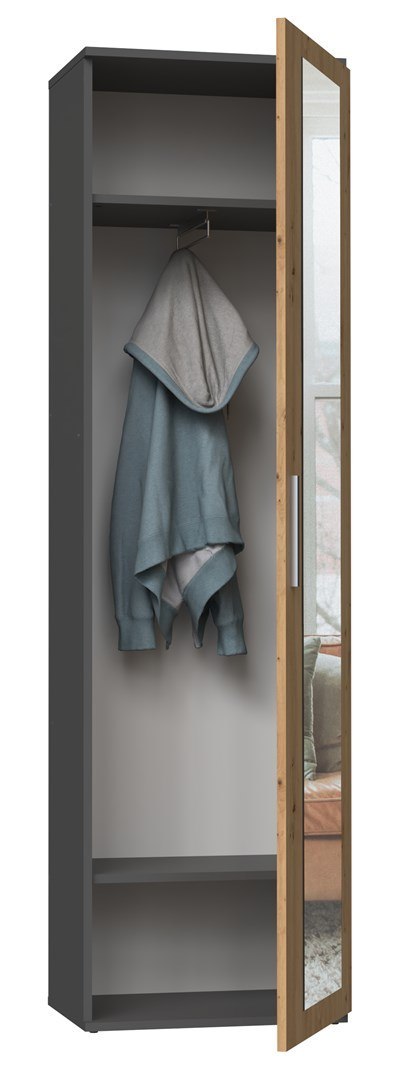 DUO SZAFA Z LUSTREM ANTRACYT/ARTISAN KOMPLET