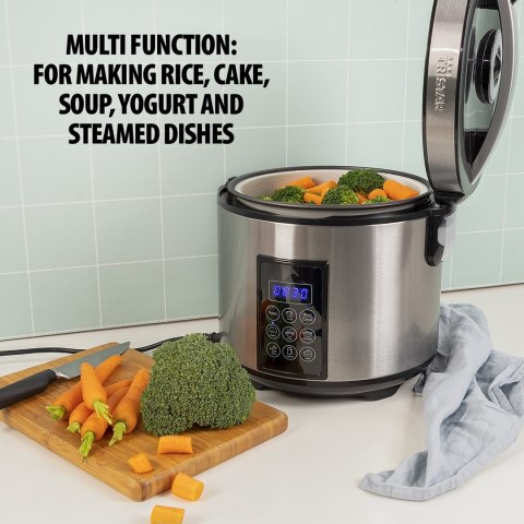Cyfrowy garnek do gotowania ryżu i gotowania na parze Tristar RK-6138 900 W 2,2 L Liczba programów 7 Szary