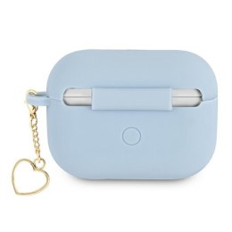 Guess GUAPLSCHSB AirPods Pro cover niebieski/blue Silicone Charm Heart Collection