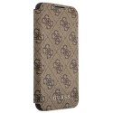Guess GUBKS22MG4GFBR S22+ S906 brązowy/brown book 4G Metal Gold Logo