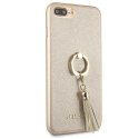 Guess GUHCI8LRSSABE iPhone 7/8 Plus beige/beżowy hard case Saffiano with ring stand