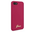 Guess GUHCI8LSLMGRE iPhone 7/8/SE 2020 / SE 2022 czerwony/burgundy hard case Silicone Vintage Gold Logo