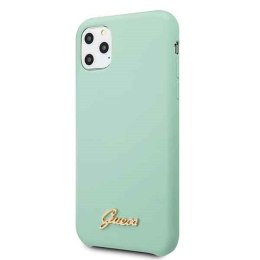 Guess GUHCN58LSLMGG iPhone 11 Pro zielony/green hard case Silicone Vintage Gold Logo