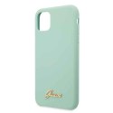 Guess GUHCN58LSLMGG iPhone 11 Pro zielony/green hard case Silicone Vintage Gold Logo