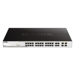 D-Link DGS-1210-28MP łącza sieciowe Zarządzany L2 Gigabit Ethernet (10/100/1000) Obsługa PoE 1U Czarny, Szary