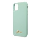 Guess GUHCN65LSLMGG iPhone 11 Pro Max zielony/green hard case Silicone Vintage Gold Logo