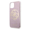 Guess GUHCN65PCUGLPI iPhone 11 Pro Max różowy/pink hard case 4G Circle Glitter