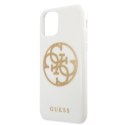 Guess GUHCN65TPUWHGLG iPhone 11 Pro Max biały/white hard case Glitter 4G Circle Logo