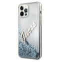 Guess GUHCP12LGLVSBL iPhone 12 Pro Max 6,7" niebieski/blue hardcase Glitter Vintage Script