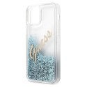 Guess GUHCP12LGLVSBL iPhone 12 Pro Max 6,7" niebieski/blue hardcase Glitter Vintage Script