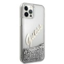 Guess GUHCP12LGLVSSI iPhone 12 Pro Max 6,7" srebrny/silver hardcase Glitter Vintage Script