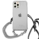 Guess GUHCP12LKC4GSSI iPhone 12 Pro Max 6,7" Transparent hardcase 4G Silver Chain