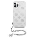 Guess GUHCP12LKSPESI iPhone 12 Pro Max 6,7" srebrny/silver hardcase Peony Chain Collection