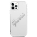 Guess GUHCP12LKTRSVSI iPhone 12 Pro Max 6,7" Transparent hardcase Vintage Script Silver