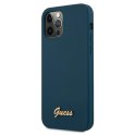 Guess GUHCP12LLSLMGBL iPhone 12 Pro Max 6,7" niebieski/blue hardcase Metal Logo Script