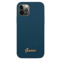 Guess GUHCP12LLSLMGBL iPhone 12 Pro Max 6,7" niebieski/blue hardcase Metal Logo Script