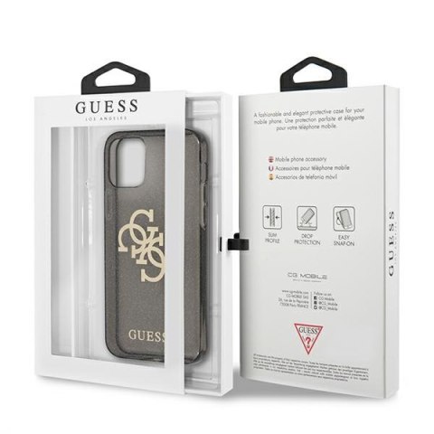 Guess GUHCP12LPCUGL4GBK iPhone 12 Pro Max 6,7" czarny/black hard case Glitter 4G Big Logo