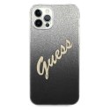 Guess GUHCP12LPCUGLSBK iPhone 12 Pro Max 6,7" czarny/black hardcase Glitter Gradient Script