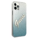 Guess GUHCP12LPCUGLSBL iPhone 12 Pro Max 6,7" niebieski/blue hardcase Glitter Gradient Script