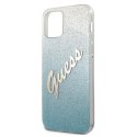 Guess GUHCP12LPCUGLSBL iPhone 12 Pro Max 6,7" niebieski/blue hardcase Glitter Gradient Script