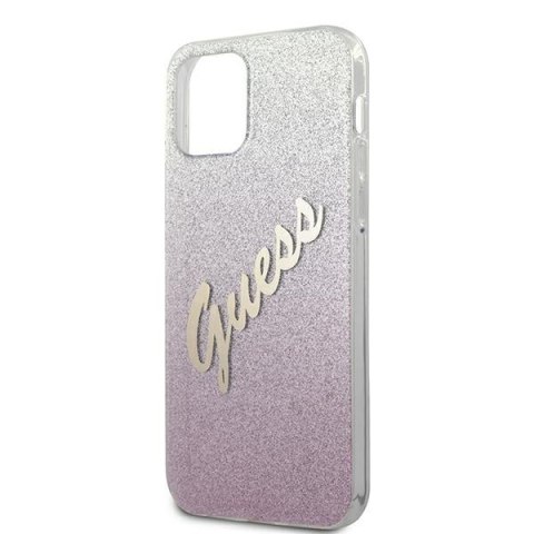 Guess GUHCP12LPCUGLSPI iPhone 12 Pro Max 6,7" różowy/pink hardcase Glitter Gradient Script