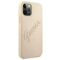 Guess GUHCP12LRSAVSLG iPhone 12 Pro Max 6,7" złoty/gold hardcase Saffiano Vintage Script