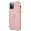 Guess GUHCP12LRSAVSRG iPhone 12 Pro Max 6,7" różowy/pink hardcase Saffiano Vintage Script