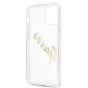 Guess GUHCP12MKTRSVGO iPhone 12/12 Pro 6,1" Transparent hardcase Vintage Script Gold