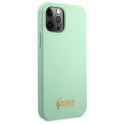 Guess GUHCP12MLSLMGGN iPhone 12/12 Pro 6,1" zielony/green hardcase Metal Logo Script