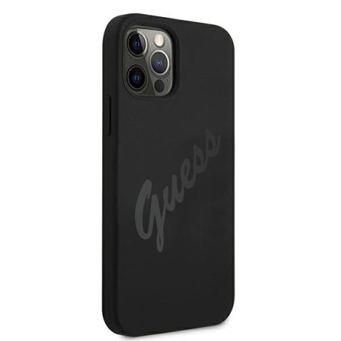 Guess GUHCP12MLSVSBK iPhone 12/12 Pro 6,1" czarny/black hardcase Script Vintage