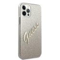 Guess GUHCP12MPCUGLSGO iPhone 12/12 Pro 6,1" złoty/gold hardcase Glitter Gradient Script