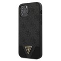 Guess GUHCP12MPU4GHBK iPhone 12/12 Pro 6,1" szary/grey hardcase 4G Triangle Collection