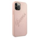 Guess GUHCP12MRSAVSRG iPhone 12/12 Pro 6,1" różowy/pink hardcase Saffiano Vintage Script