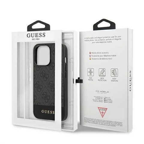 Guess GUHCP13LG4GLGR iPhone 13 Pro / 13 6,1" szary/grey hardcase 4G Stripe Collection