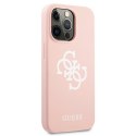Guess GUHCP13LLS4GWPI iPhone 13 Pro / 13 6,1" różowy/pink hard case Silicone 4G Logo